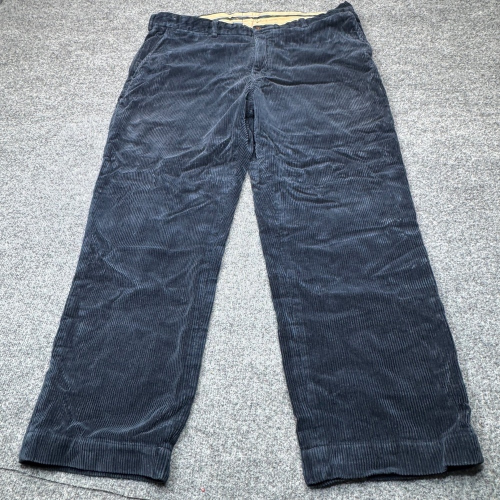 Polo Ralph Lauren Preston Pant Mens 40 Navy Blue Corduroy Straight Boho Acadmia